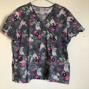 Scrub top- Dalmatian pattern